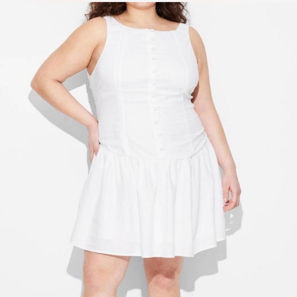 Women's Drop Waist Mini Sundress - Wild Fable White Size xl